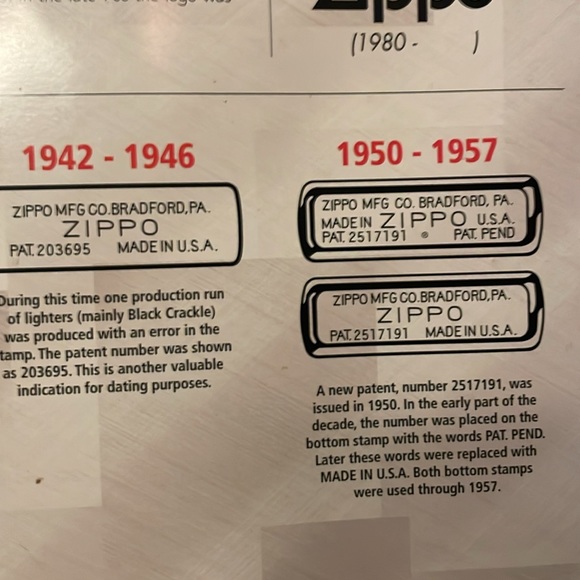 Zippo Date codes. For those who would like some reference. - Picture 14 of 14